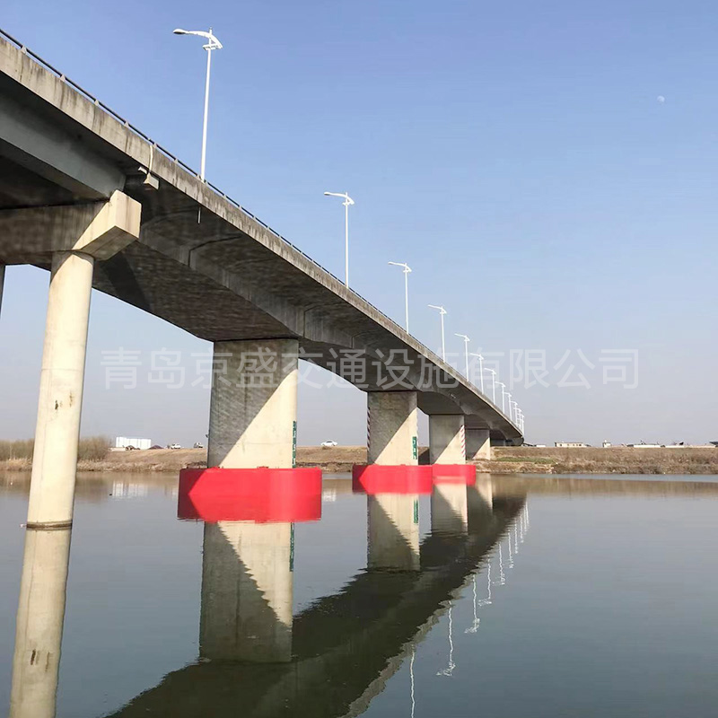 橋梁防撞，橋梁防撞設(shè)施，橋墩防撞，橋墩防撞設(shè)施，防撞護(hù)舷，橋墩防撞護(hù)舷，復(fù)合材料防撞設(shè)施，鋼覆防撞圈設(shè)施，固定式防撞設(shè)施，自浮式鋼覆復(fù)合材料，frp防撞圈，防撞圈-安徽阜陽(yáng)潁上二橋防撞設(shè)施